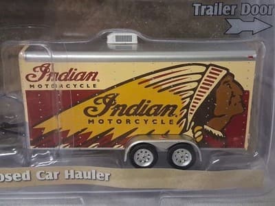 Rare Greenlight Hitch & Tow 2017 Ford F-150 & Car Hauler Indian Motorcycle 🏍 - Thumbnail 3