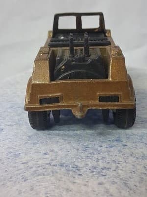 🚘VINTAGE 1970s TOOTSIE TOY KUBELWAGEN VW Black Interior Brown Paint - Thumbnail 4