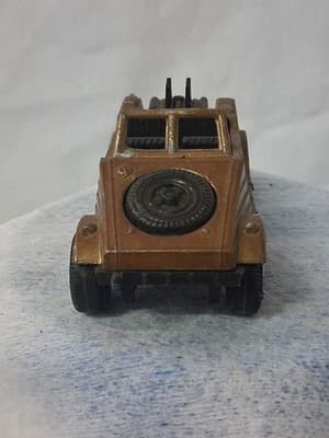 🚘VINTAGE 1970s TOOTSIE TOY KUBELWAGEN VW Black Interior Brown Paint - Thumbnail 2