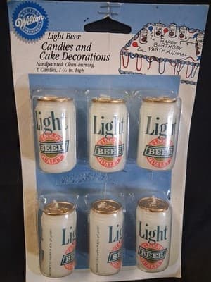 Light Beer Birthday Candles New Package of 6 Finest Quality Beer Six Cans - Thumbnail 2