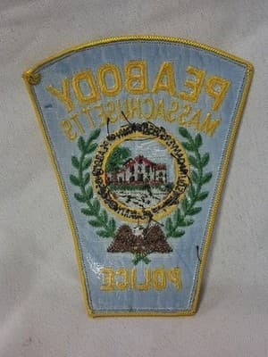 PEABODY, MASSACHUSETTS POLICE PATCH MA Iron On Unused Collectible OBSOLETE - Thumbnail 2