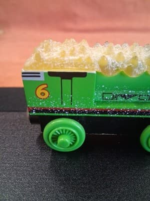 Thomas & Friends Wooden Railway Train Jack Frost Ice Covered Percy Engine 2003 - Thumbnail 4