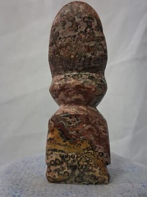 Colorful Stone Obsidian Carved MAYAN CHEIF Statue Figure - Thumbnail 3