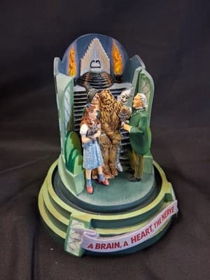 1996 VTG Franklin Mint Wizard of Oz Music Box A BRAIN, A HEART, THE NERVE w/Dome - Thumbnail 8
