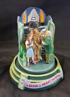 1996 VTG Franklin Mint Wizard of Oz Music Box A BRAIN, A HEART, THE NERVE w/Dome - Thumbnail 2