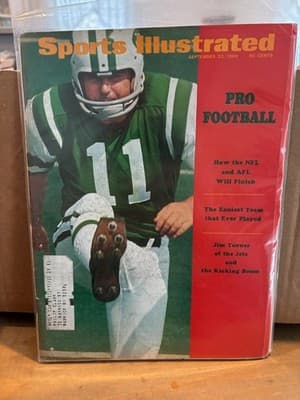 Pro Football 1969 Sports Illustrated Magazine Jim Turner NY Jets 9/22/1969!