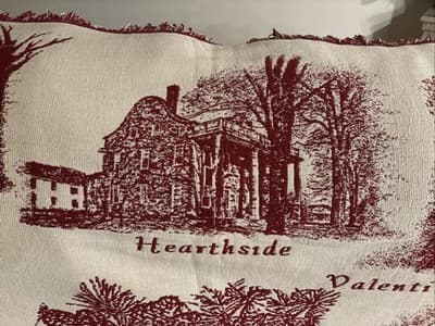 HISTORICAL LANDMARKS (1871 Lincoln Rhode Island) FRINGED WOVEN TAPESTRY BLANKET - Thumbnail 5