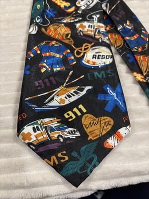 EMS 911 Firefighter Flight Crew First Responders Tie Fratello - Thumbnail 2