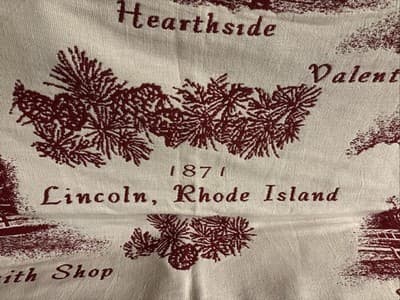 HISTORICAL LANDMARKS (1871 Lincoln Rhode Island) FRINGED WOVEN TAPESTRY BLANKET - Thumbnail 6