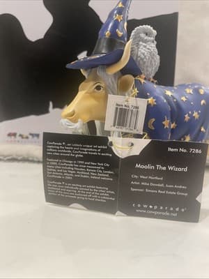 ✨ CowParade "Moolin The Wizard" 2003 #7286 – EXCELLENT w/ Original Box & Tag! - Thumbnail 2