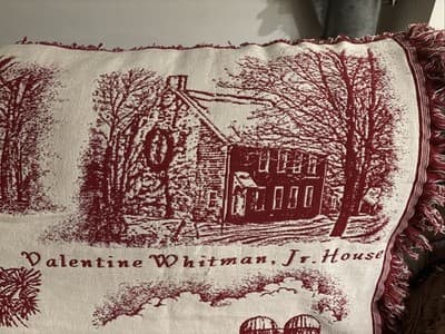 HISTORICAL LANDMARKS (1871 Lincoln Rhode Island) FRINGED WOVEN TAPESTRY BLANKET - Thumbnail 10