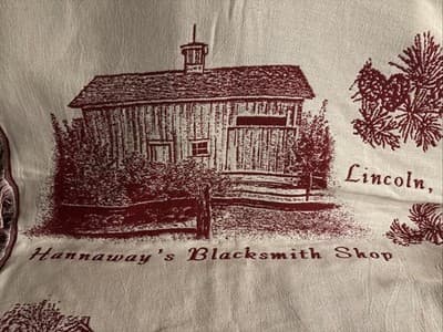 HISTORICAL LANDMARKS (1871 Lincoln Rhode Island) FRINGED WOVEN TAPESTRY BLANKET - Thumbnail 3