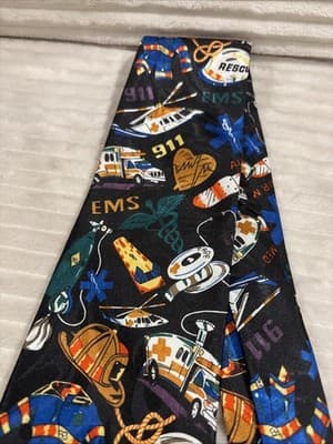 EMS 911 Firefighter Flight Crew First Responders Tie Fratello - Thumbnail 3