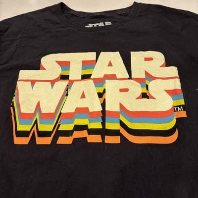 Star Wars Rainbow Logo T-shirt - Adult size Large By Universe - Thumbnail 2