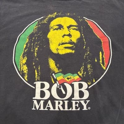 Pre owned Men's Bob Marley Zion Roots Black 100% Cotton T-Shirt Size Large - Thumbnail 2