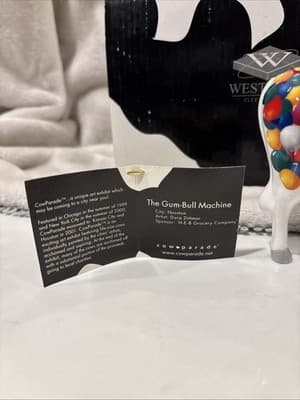 Cow Parade Figurine, The Bum-Ball Machine, New with Tag - Thumbnail 3
