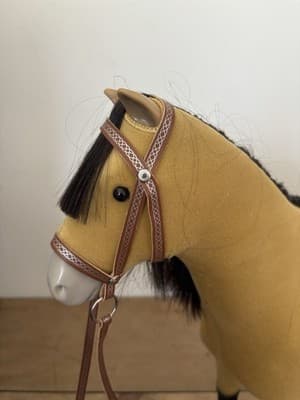 American Girl Doll In Gear Horseback Riding Outfit & Saddled Horse Beige - Thumbnail 7