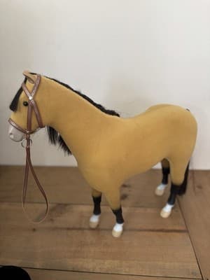 American Girl Doll In Gear Horseback Riding Outfit & Saddled Horse Beige - Thumbnail 6