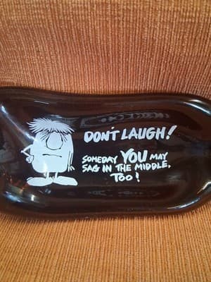 Melted Beer Bottle Trinket Tray Collectible Art Glass Vintage - Thumbnail 2