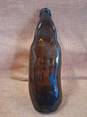 Melted Beer Bottle Trinket Tray Collectible Art Glass Vintage - Thumbnail 3