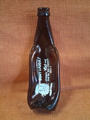 Melted Beer Bottle Trinket Tray Collectible Art Glass Vintage - Thumbnail 4