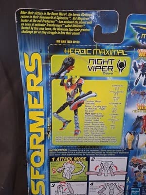 Night Viper Transformers Beast Machines 2000 Hasbro Action Figure NEW SEALED - Thumbnail 6