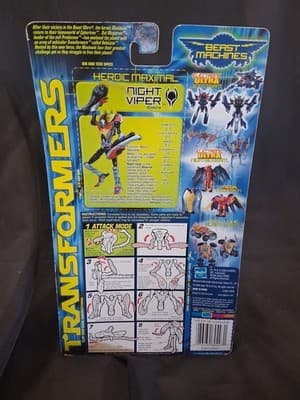 Night Viper Transformers Beast Machines 2000 Hasbro Action Figure NEW SEALED - Thumbnail 5