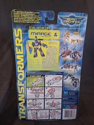 Transformers Beast Machines Mirage Action Figure Hasbro 2000 New Unopened - Thumbnail 5