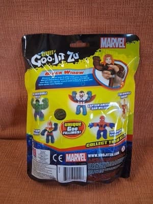 Marvel Heroes of Goo Jit Zu Super Stretchy 5" BLACK WIDOW Gel Filled Figure USA - Thumbnail 3