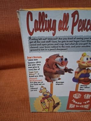 RARE Ren & Stimpy Sugar Corn Waste Cereal w/ Sody Pop Premium by Spumco 1997 Art - Thumbnail 6