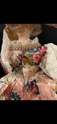 Samantha Medici Porcelain Doll Handmade Pink Floral Dress With Box - Thumbnail 10