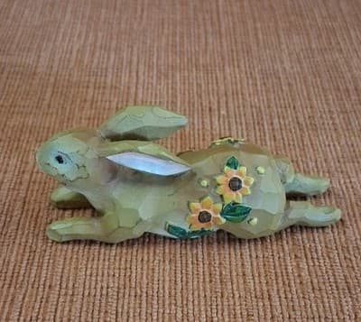 Ganz Resin Easter Bunny Rabbit Figurine With SunFlowers 🌻 🐰