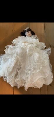 Porcelain Doll Bride White Wedding Dress & Veil Venice Collection Handmade - Thumbnail 6