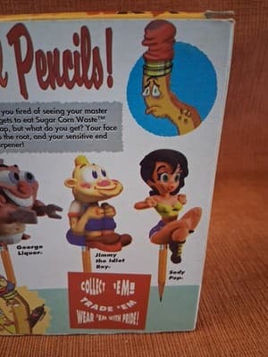 RARE Ren & Stimpy Sugar Corn Waste Cereal w/ Sody Pop Premium by Spumco 1997 Art - Thumbnail 7