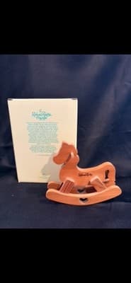 Vtg Robert Raikes Nursery Miniature Rocking Horse Bear Brown Wooden Furniture - Thumbnail 2