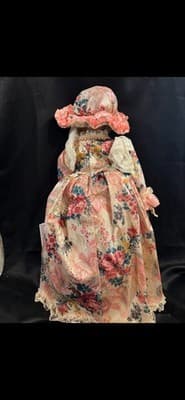Samantha Medici Porcelain Doll Handmade Pink Floral Dress With Box - Thumbnail 8