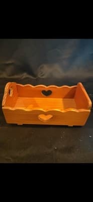 Vtg Robert Raikes Nursery Miniature Rocking Crib Bear Brown Wooden Furniture - Thumbnail 4