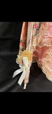 Samantha Medici Porcelain Doll Handmade Pink Floral Dress With Box - Thumbnail 7