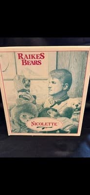 Wood Bear Robert Raikes' Nicolette Christmas & Box Vntg - Thumbnail 9