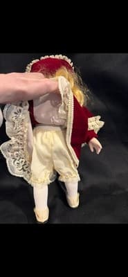 Dynasty Doll Collection Porcelain Doll Cute Red And White Outfit - Thumbnail 7