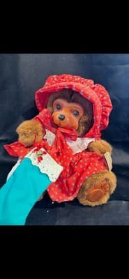 Wood Bear Robert Raikes' Nicolette Christmas & Box Vntg