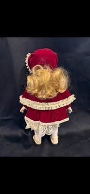Dynasty Doll Collection Porcelain Doll Cute Red And White Outfit - Thumbnail 5