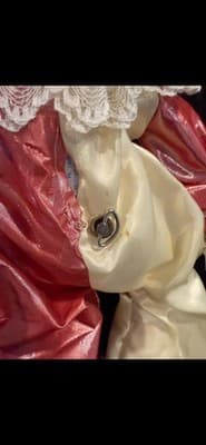Noble Porcelain Clown Doll Hand Painted Flowers With Pink Outfit Collectible - Thumbnail 5