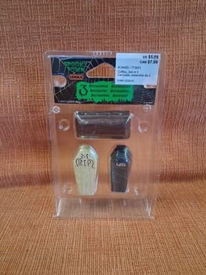 Lemax Spooky Town Coffins Set of 3 Tombstones RIP #74243 Halloween Village 2007
