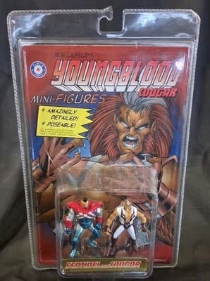 Youngblood Mini Action Figures and Comic Sentinel & Cougar