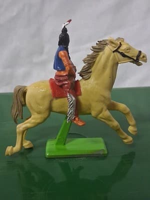 Britains Ltd Deetail 1971 Mounted Native American Figure Made in England - Thumbnail 2