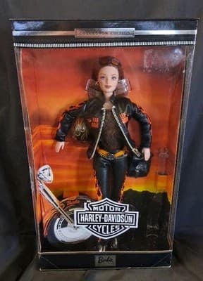 Harley Davidson Motorcycle Flames Red Head Barbie 29207 #5 Mattel 2000 New!