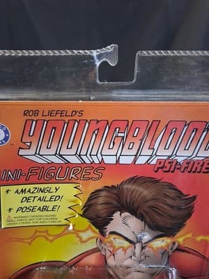 1995 Placo Toys Rob Liefeld Youngblood Combat and Psi-Fire Mini-Figures NIP - Thumbnail 3