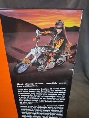 Harley Davidson Motorcycle Flames Red Head Barbie 29207 #5 Mattel 2000 New! - Thumbnail 9