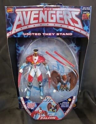 NEW TOY BIZ AVENGERS UNITED THEY STAND FALCON PACKAGE WITH REDWING FIGURE! e4